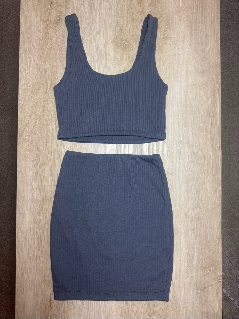Slate Blue Ribbed Two-Piece Set - Picture 5 of 9